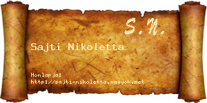 Sajti Nikoletta névjegykártya