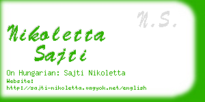 nikoletta sajti business card